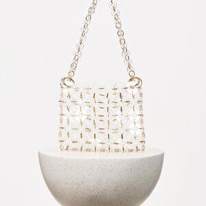 NEW Cult Gaia Jasmin Acrylic Shoulder Bag - Clear/Gold Tone